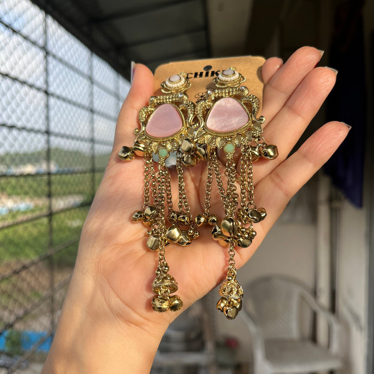 Barbie Pink Kashmiri Jhumka