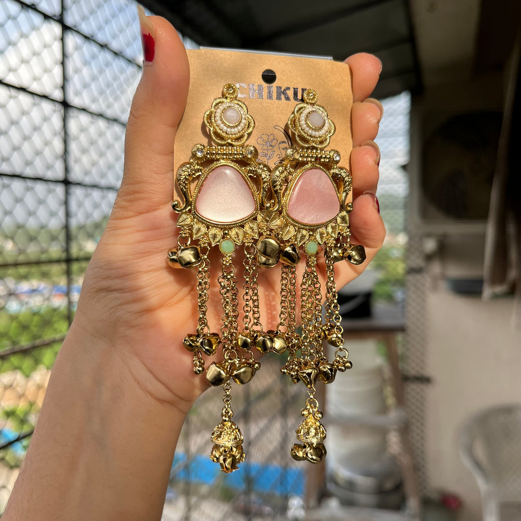 Barbie Pink Kashmiri Jhumka