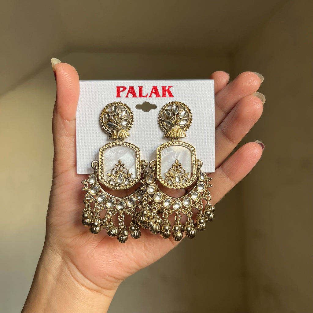 White Marbel Kashmiri Jhumka