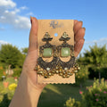 Sea Green Stone Jhumka