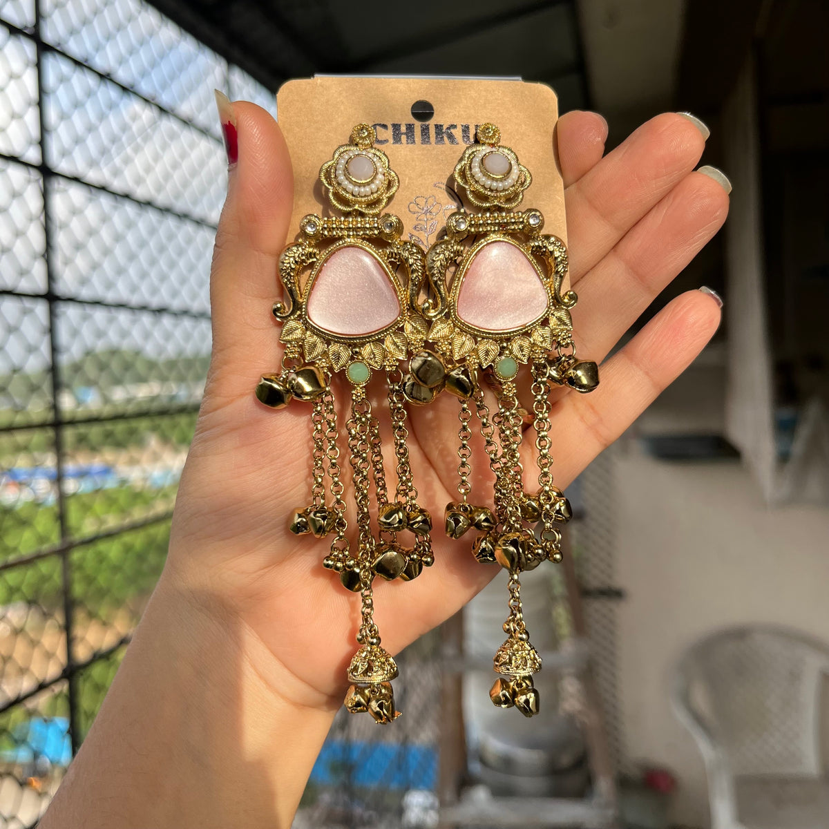 Barbie Pink Kashmiri Jhumka