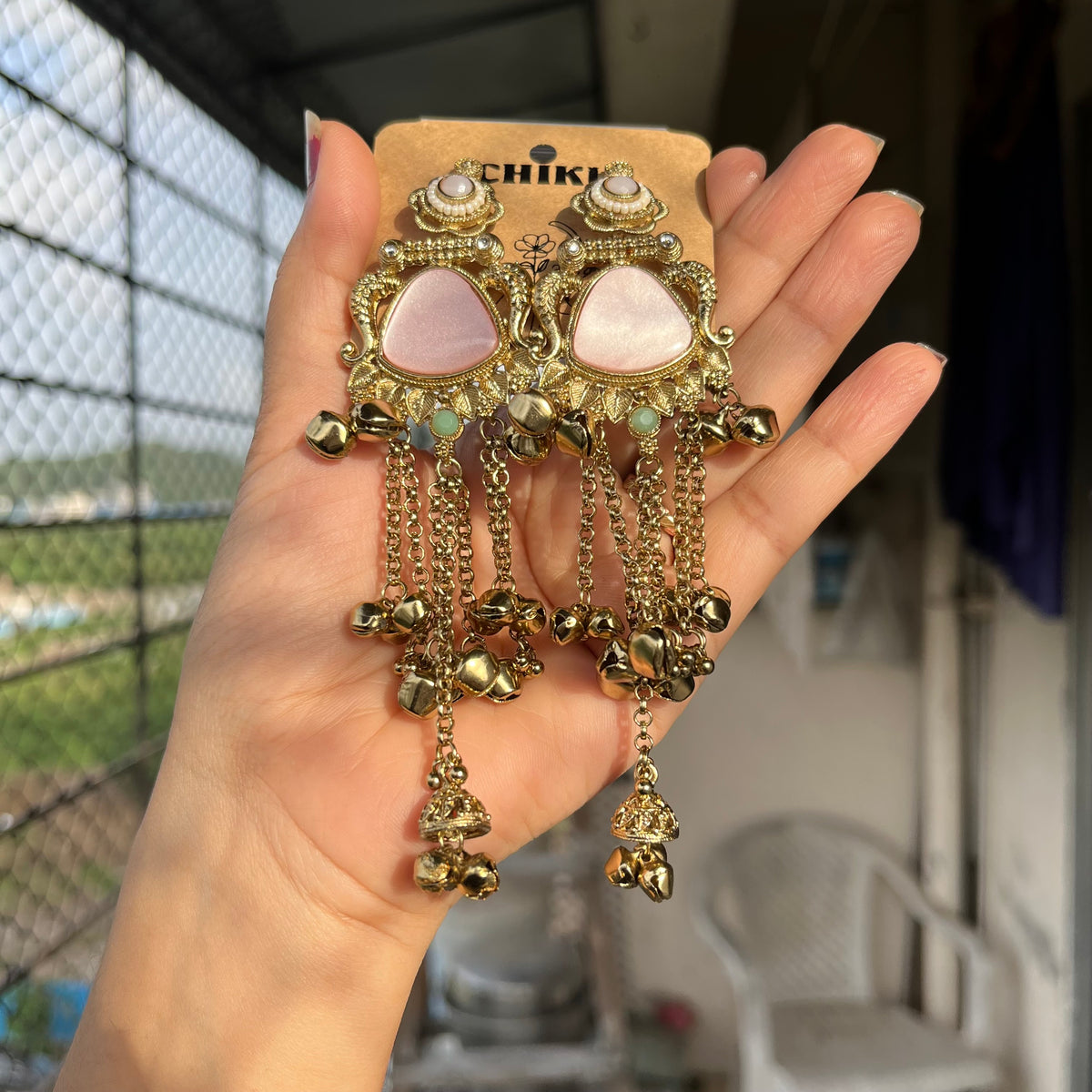 Barbie Pink Kashmiri Jhumka