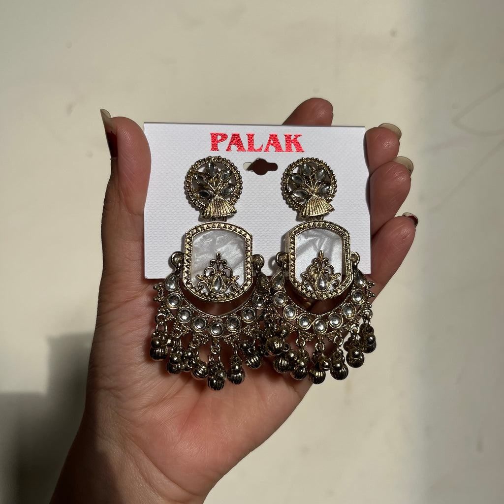 White Marbel Kashmiri Jhumka