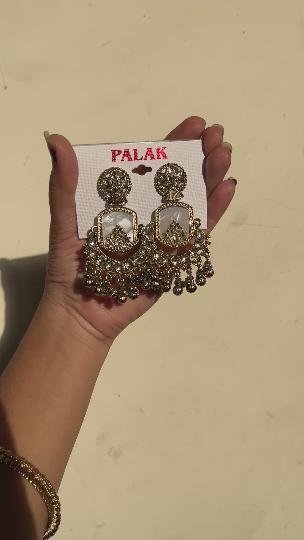 White Marbel Kashmiri Jhumka